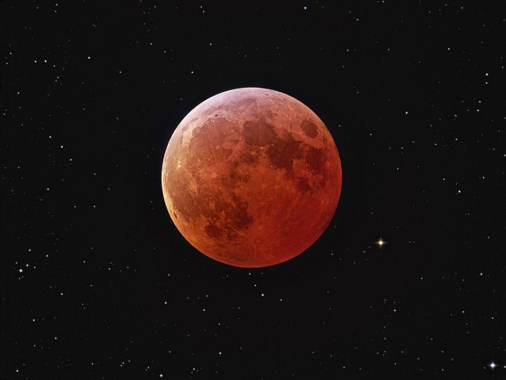 Eclipsed Moon and Stars