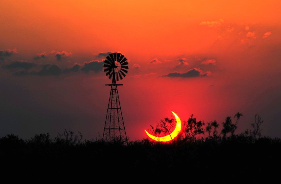 A Partial Solar Eclipse over Texas