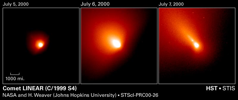 Comet LINEAR Breaks Up