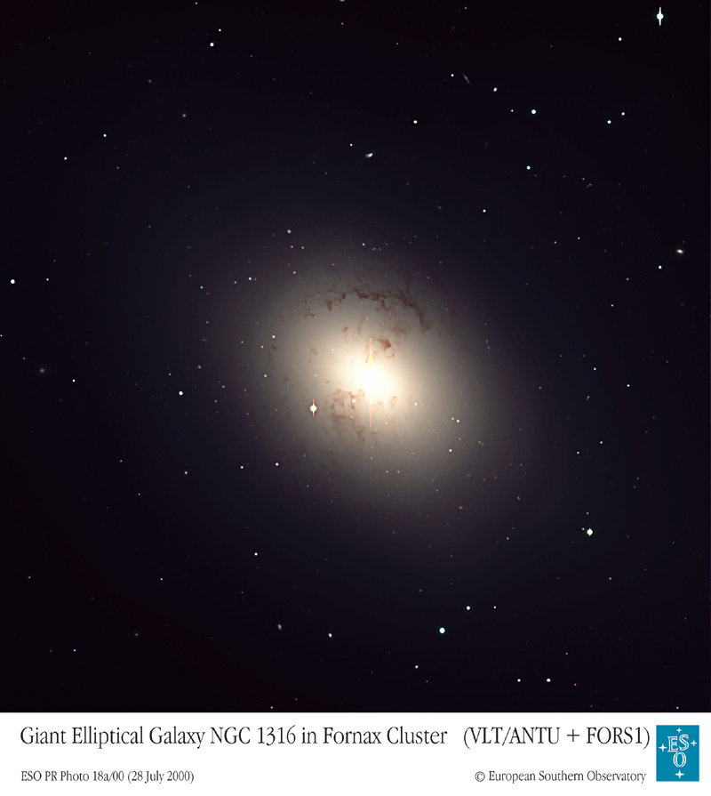 Unusual Giant Galaxy NGC 1316