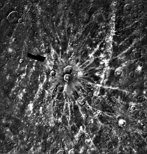 Degas Ray Crater on Mercury