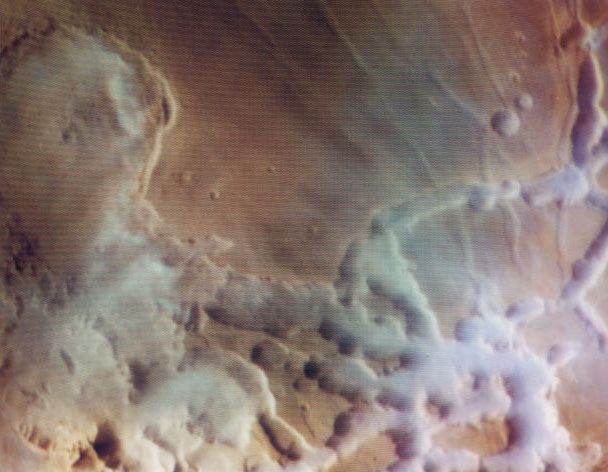 Colorful Water Clouds Over Mars