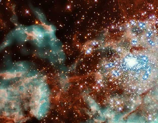 Star Cluster R136 Bursts Out