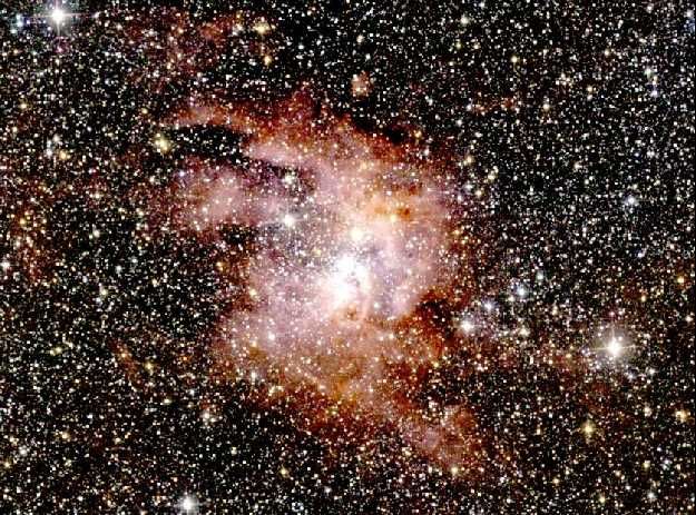 Giant Emission Nebula NGC 3603 in Infrared