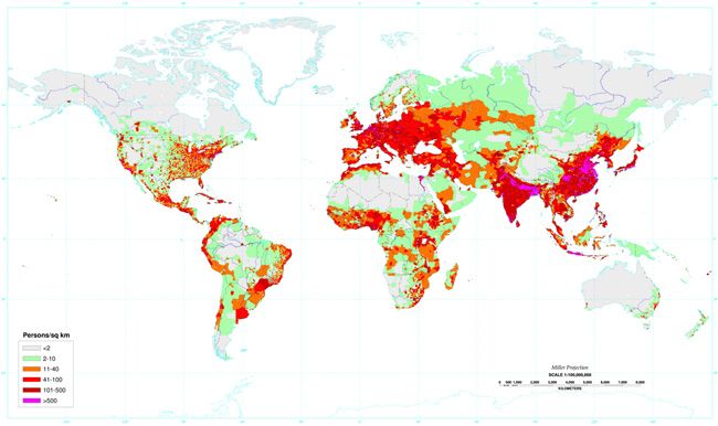 Where People Live on Planet Earth