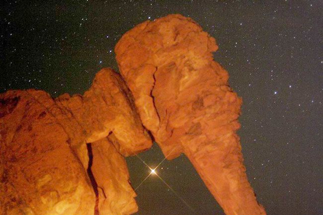 Mars Rising Behind Elephant Rock