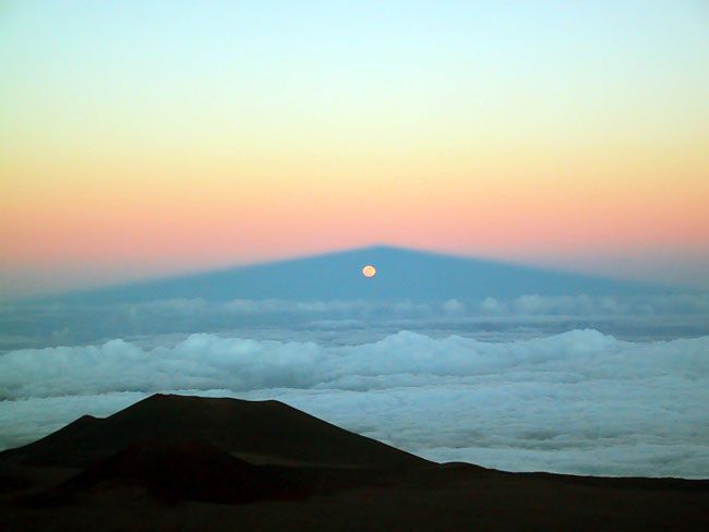 Moonrise Through Mauna Kea's Shadow