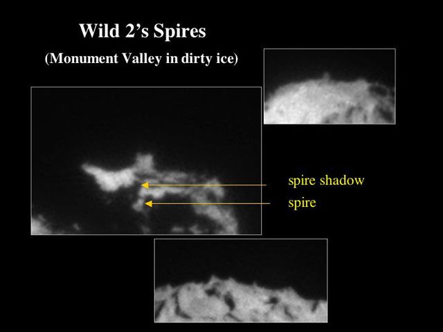 Unusual Spires Found on Comet Wild 2