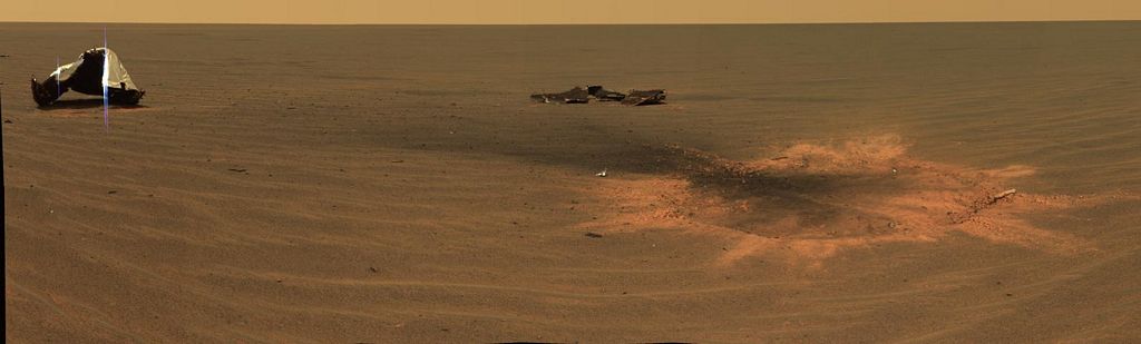 Heat Shield Impact Crater on Mars