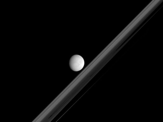 Saturnian Moon and Rings