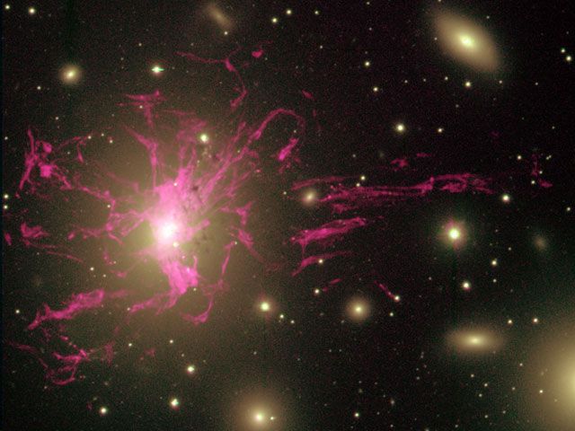 Unusual Gas Filaments Surround Galaxy NGC 1275