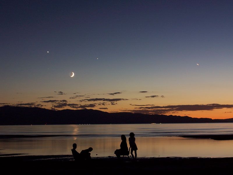 A Quadruple Sky Over Great Salt Lake