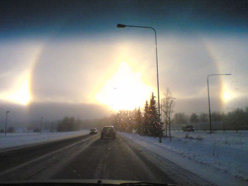 Driving Toward a Sun Halo