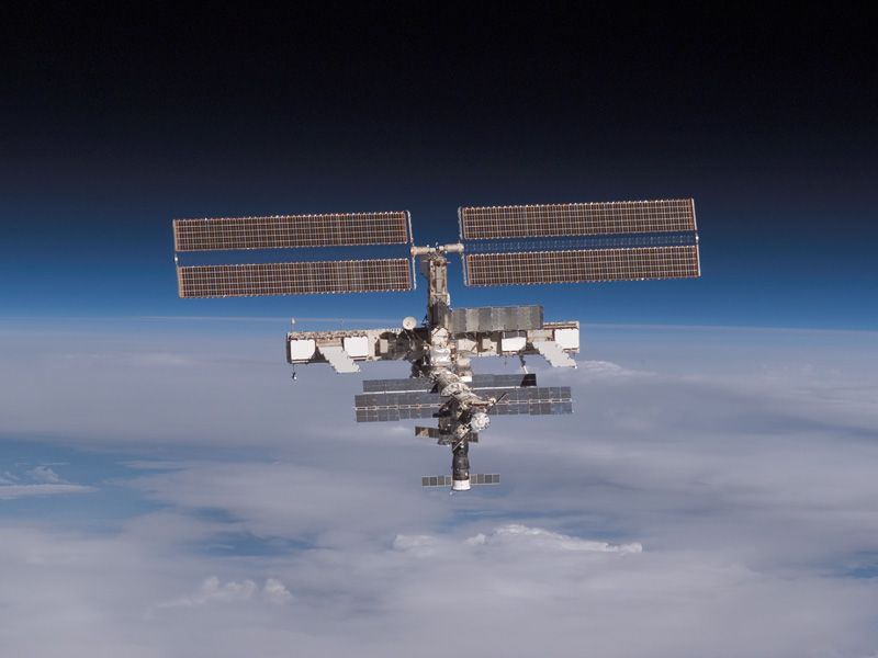 The International Space Station on the Horizon