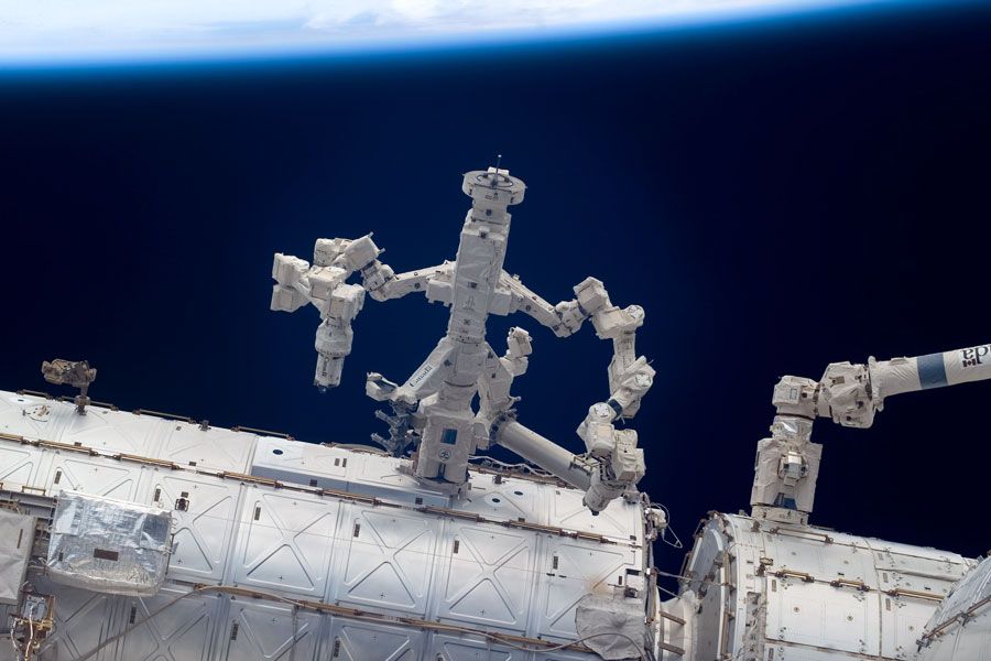 Dextre Robot at Work on the Space Station