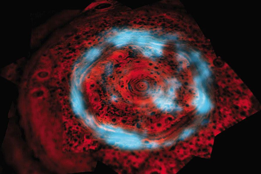 Unusual Auroras Over Saturn's North Pole