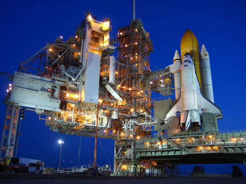 A Space Shuttle Before Dawn