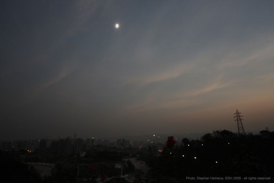 Eclipse over Chongqing, China