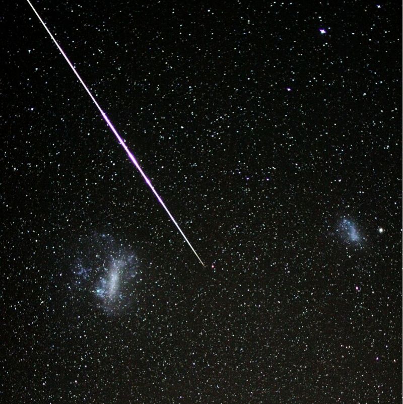 Meteor between the Clouds