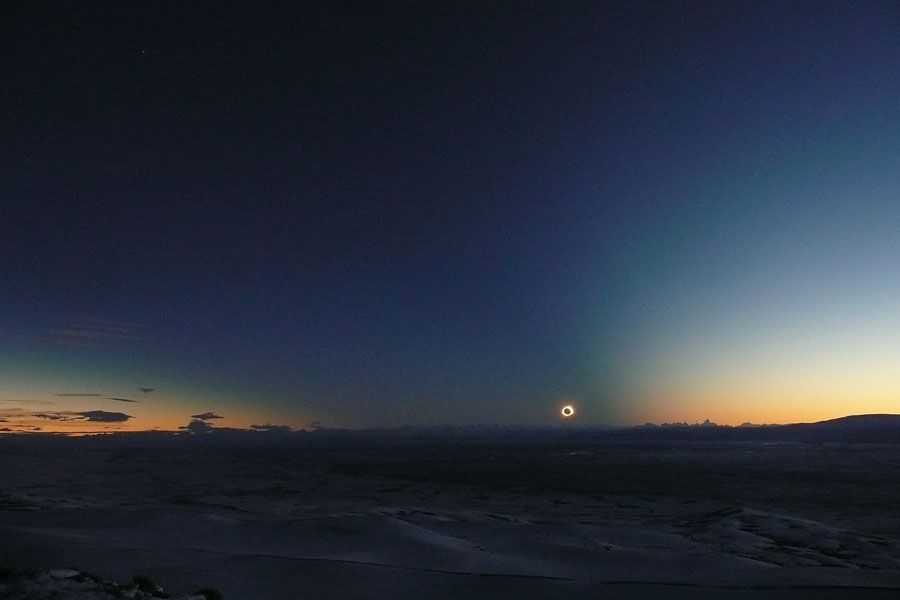 Eclipse Shadow Cone Over Patagonia