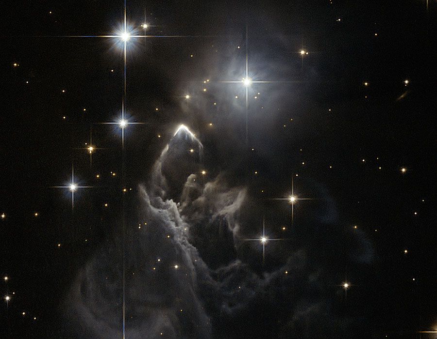 IRAS 05437+2502: An Enigmatic Star Cloud from Hubble
