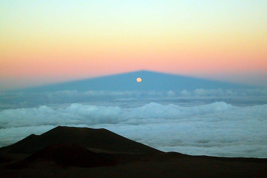 Moonrise Through Mauna Kea's Shadow