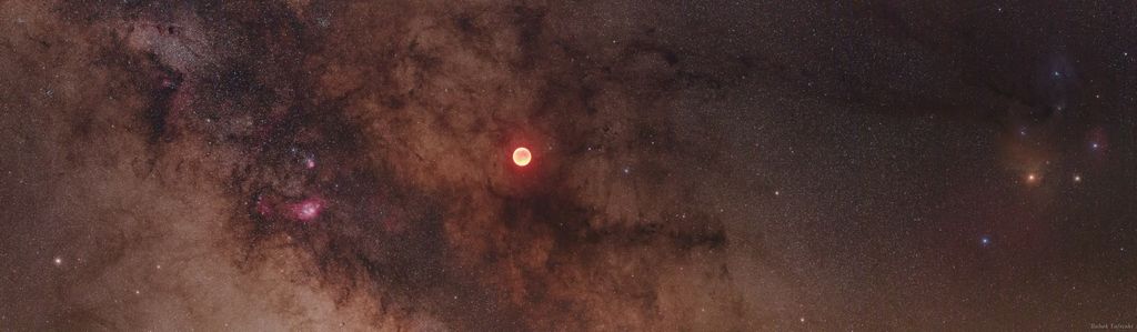 Eclipsed Moon in the Milky Way