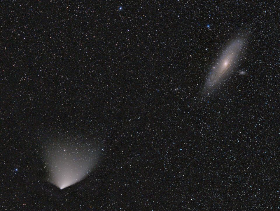 Comet PANSTARRS and the Andromeda Galaxy