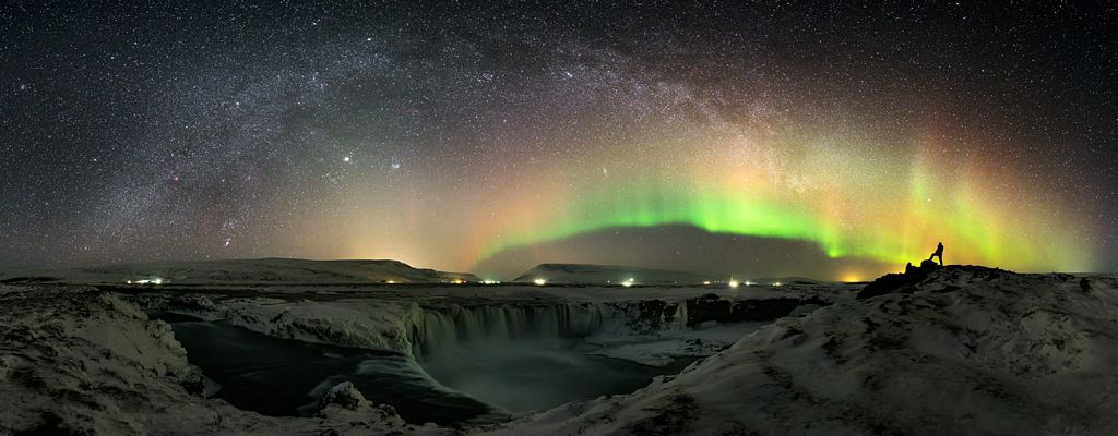 The Waterfall and the World at Night