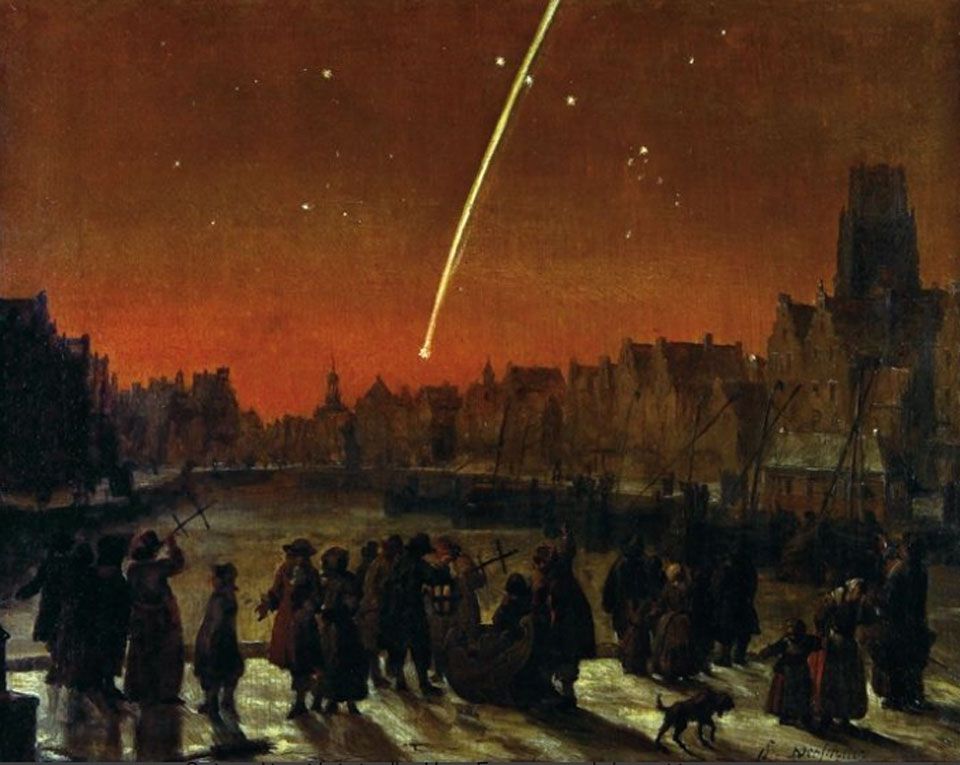 The Great Comet of 1680 Over Rotterdam