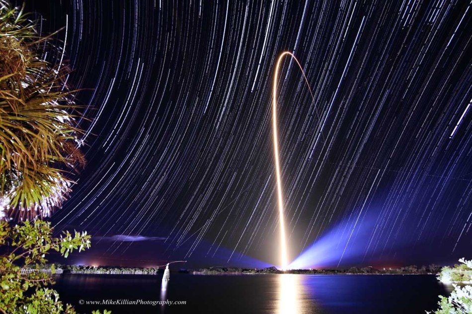 Rocket Streak and Star Trails