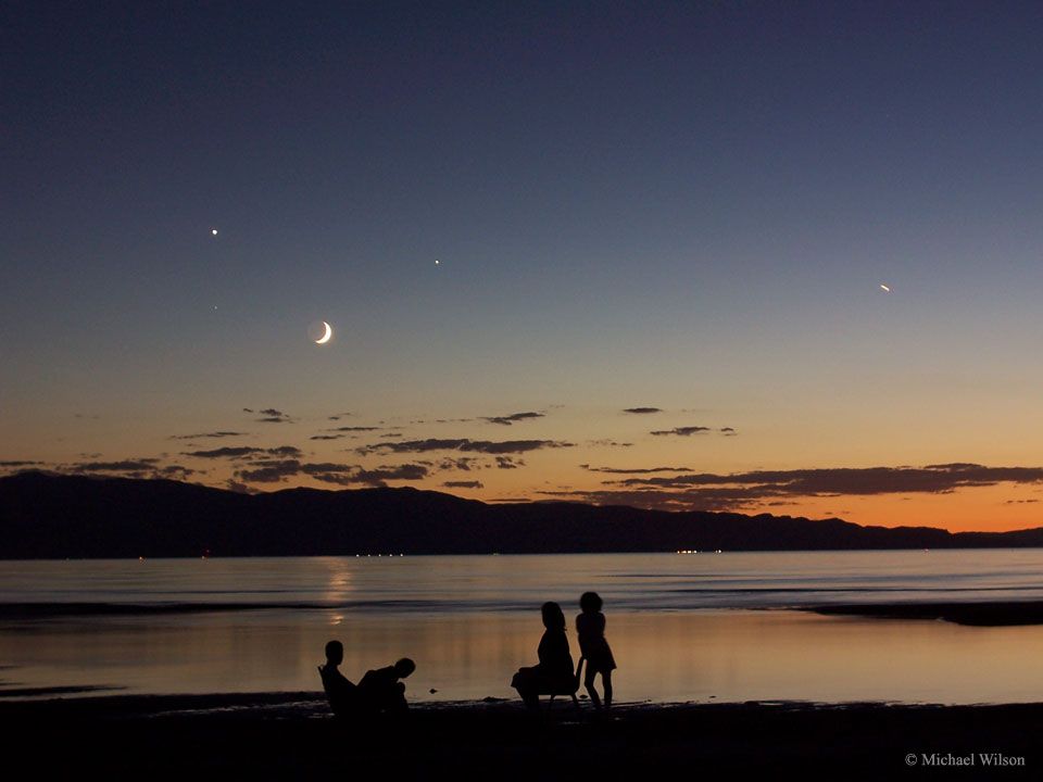 A Quadruple Sky Over Great Salt Lake