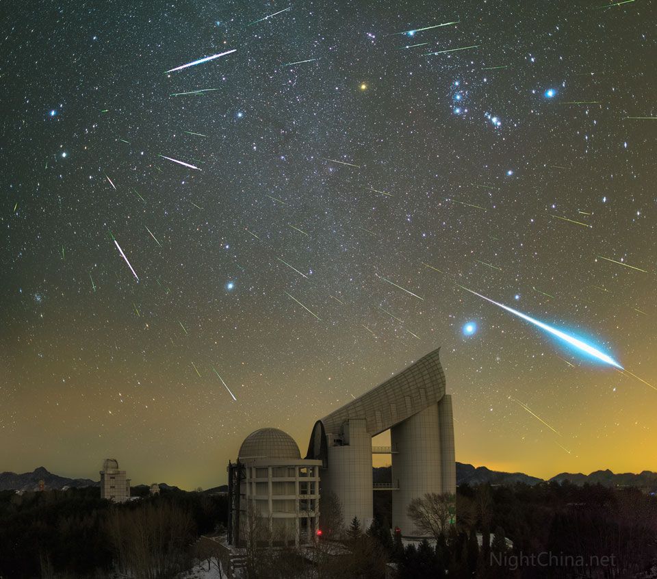 Geminid Meteors over Xinglong Observatory