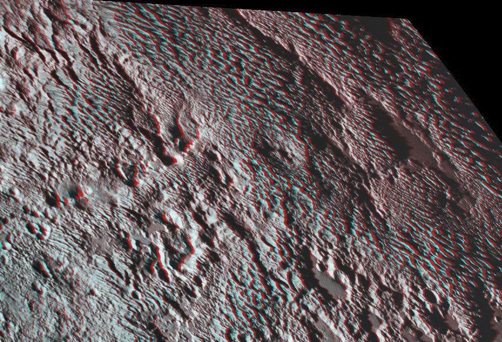 Pluto's Bladed Terrain in 3D