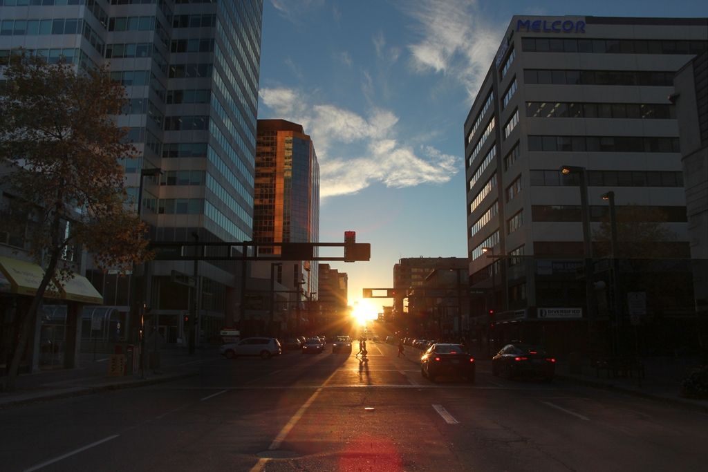 Sunset at Edmontonhenge