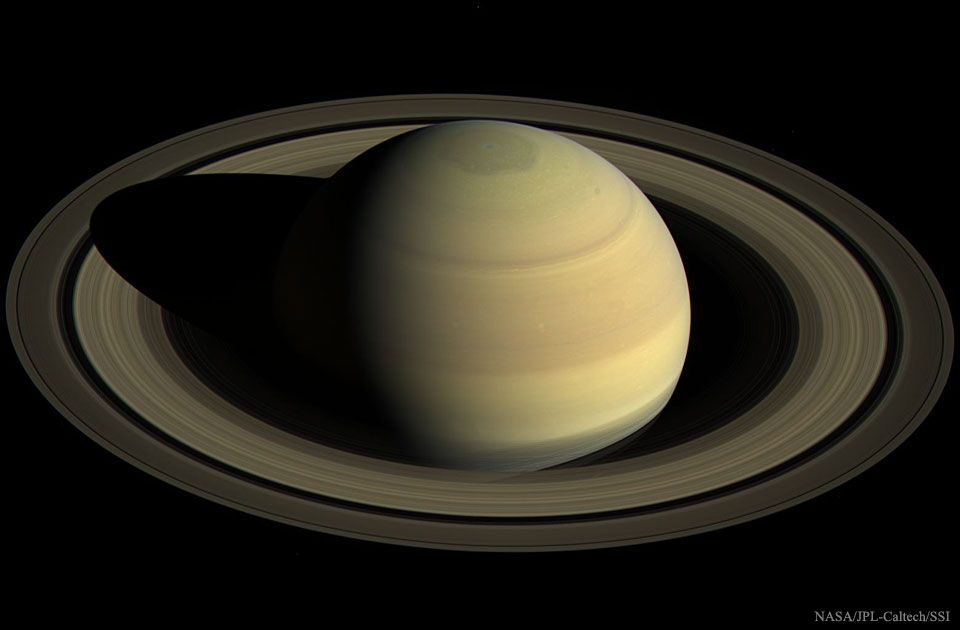 Vue du dessus de Saturne