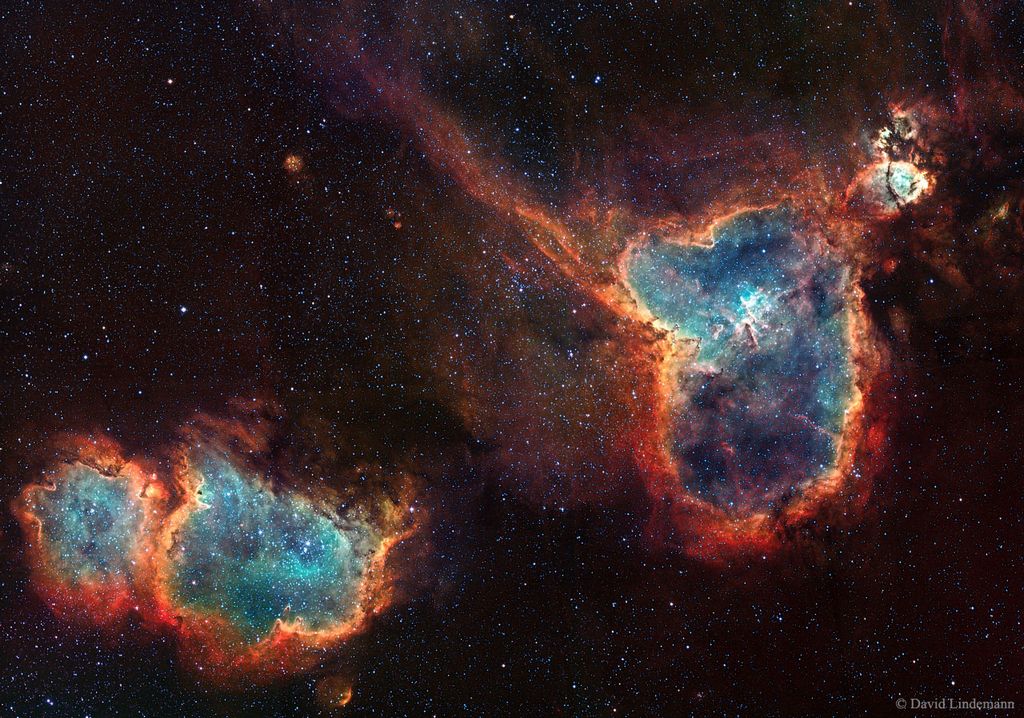 Nebuleuses du Coeur et de l'Ame (Cassiopee)