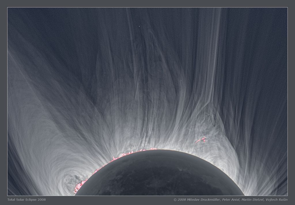 Detailed View of a Solar Eclipse Corona