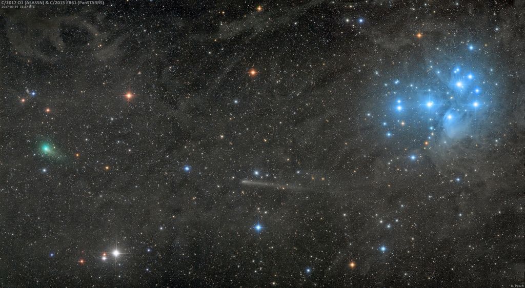 Two Comets and a Star Cluster