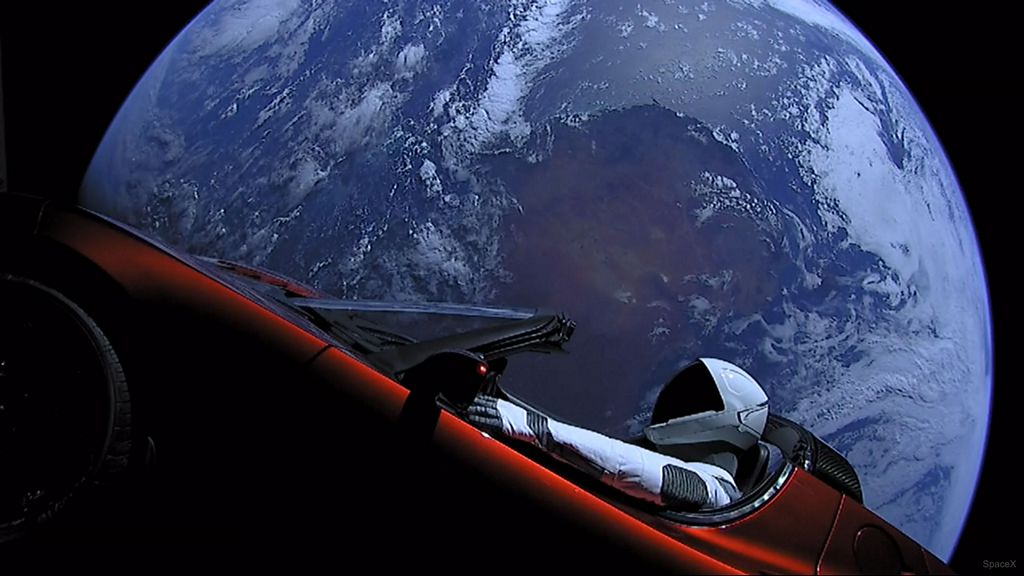 Car Orbiting Earth