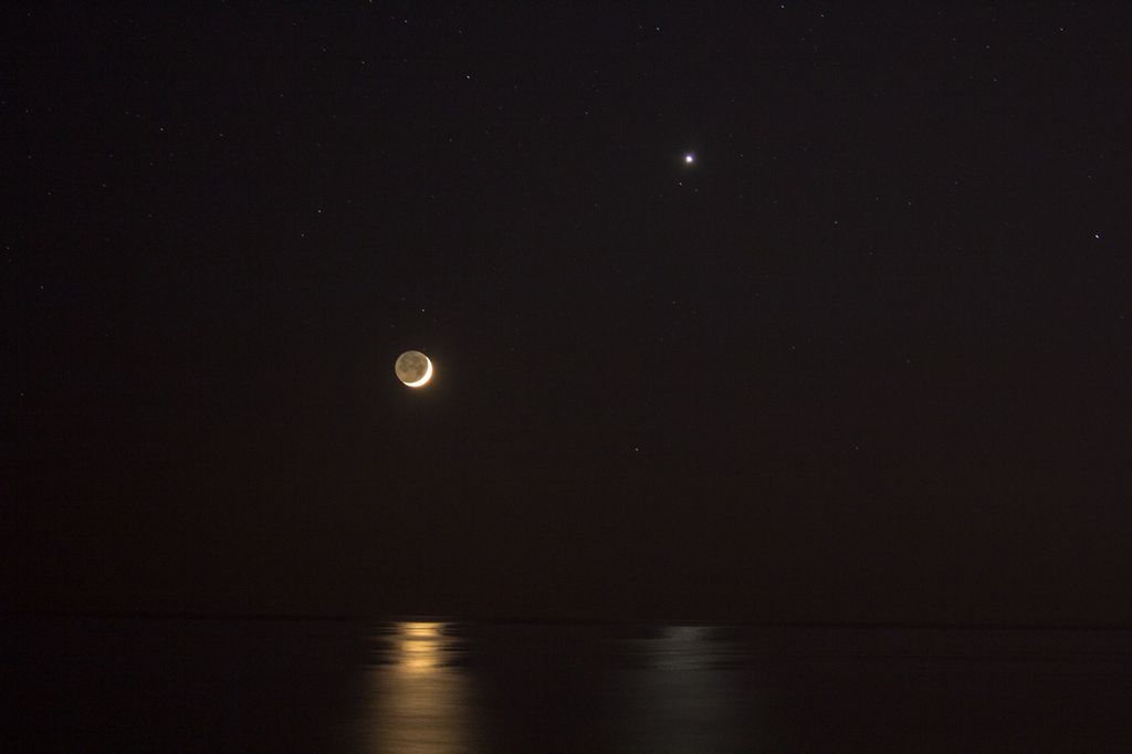 Reflections of Venus and Moon