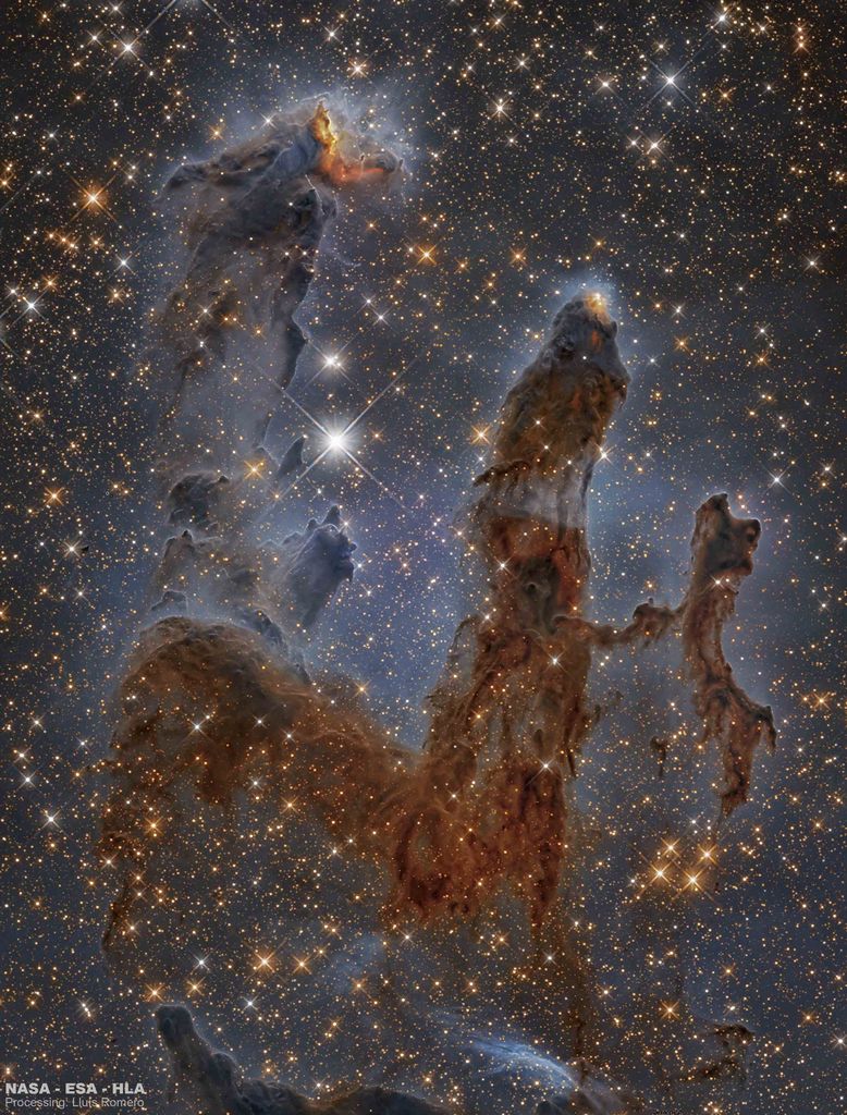 Pillars of the Eagle Nebula in Infrared