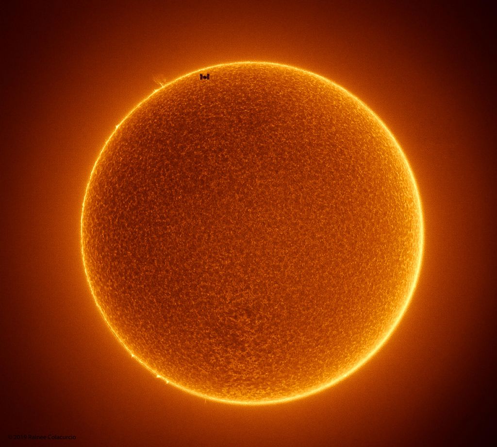 The Space Station Crosses a Spotless Sun