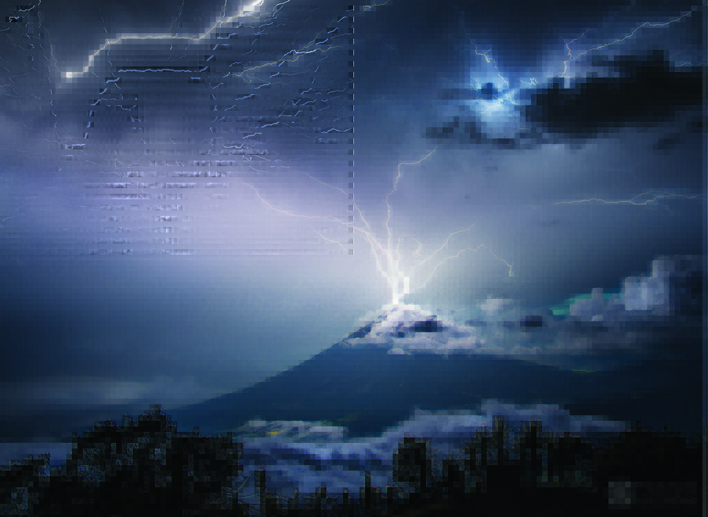 Lightning over the Volcano of Water