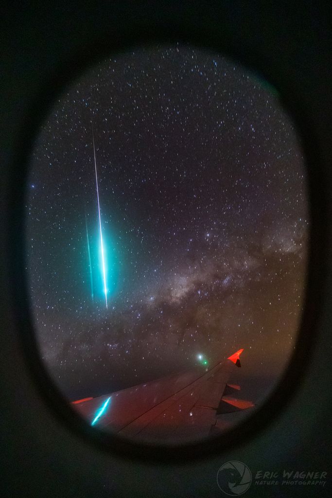 Mid-Air Meteor and Milky Way