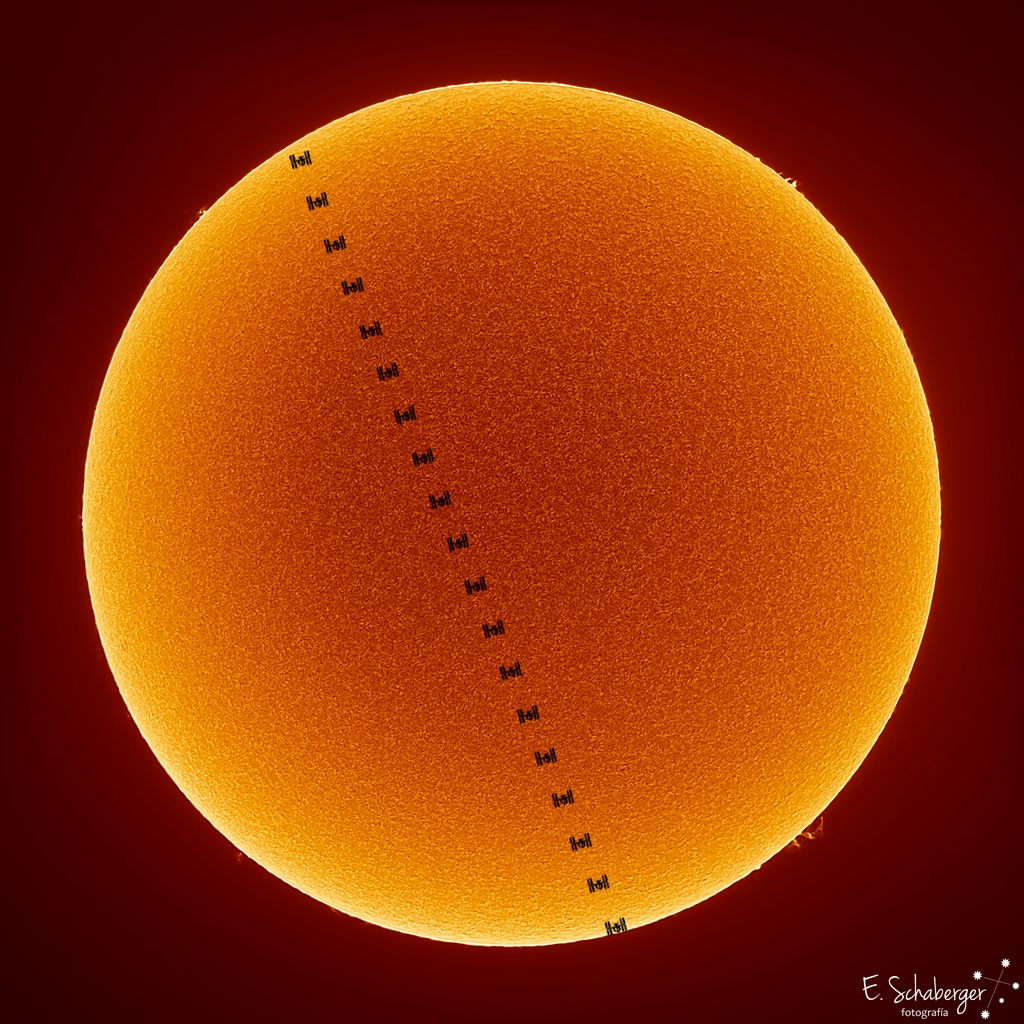 The Space Station Crosses a Spotless Sun