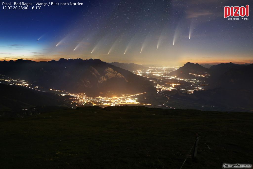 Comete NEOWISE au-desus des Alpes suisses