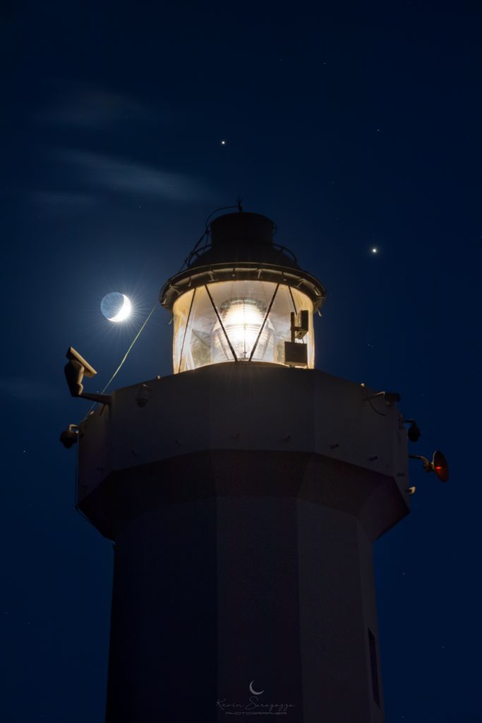 Great Conjunction over Sicilian Lighthouse