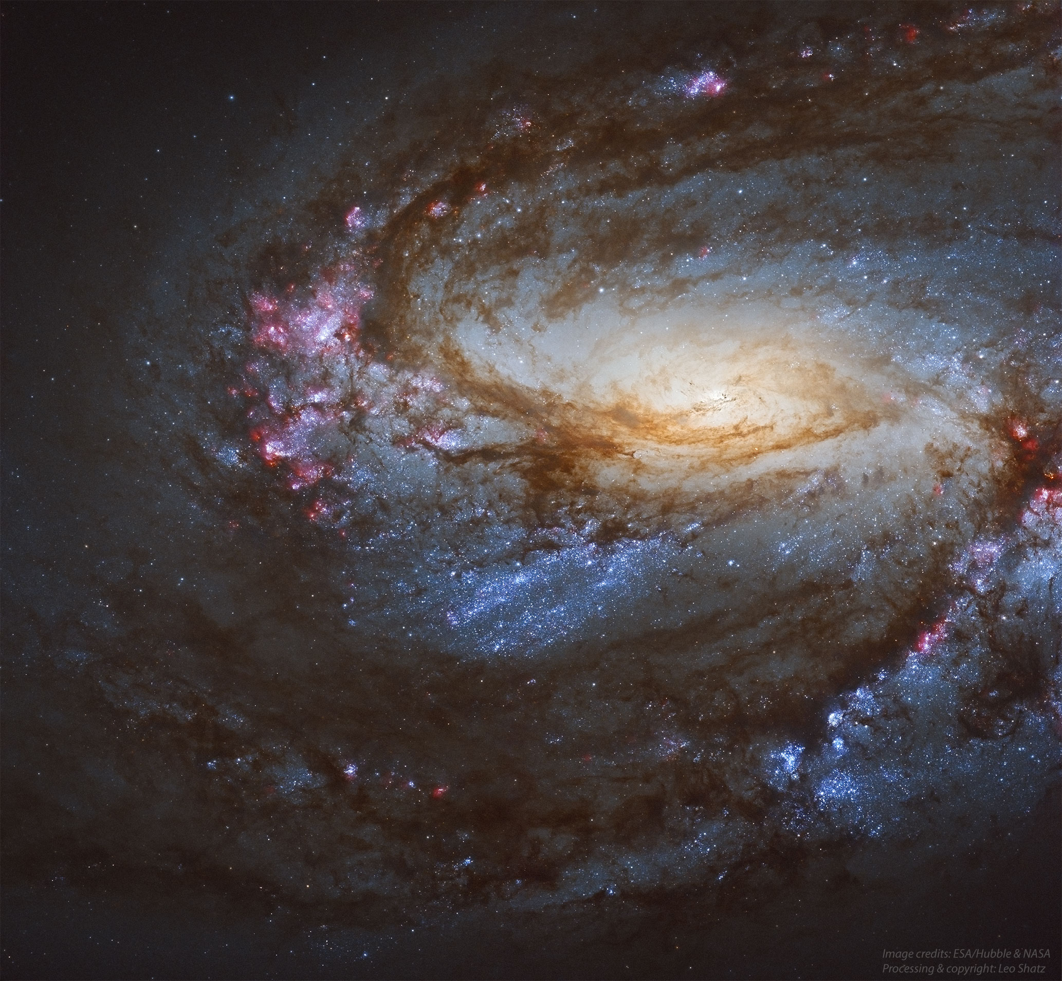 Spiral Galaxy M66 from Hubble