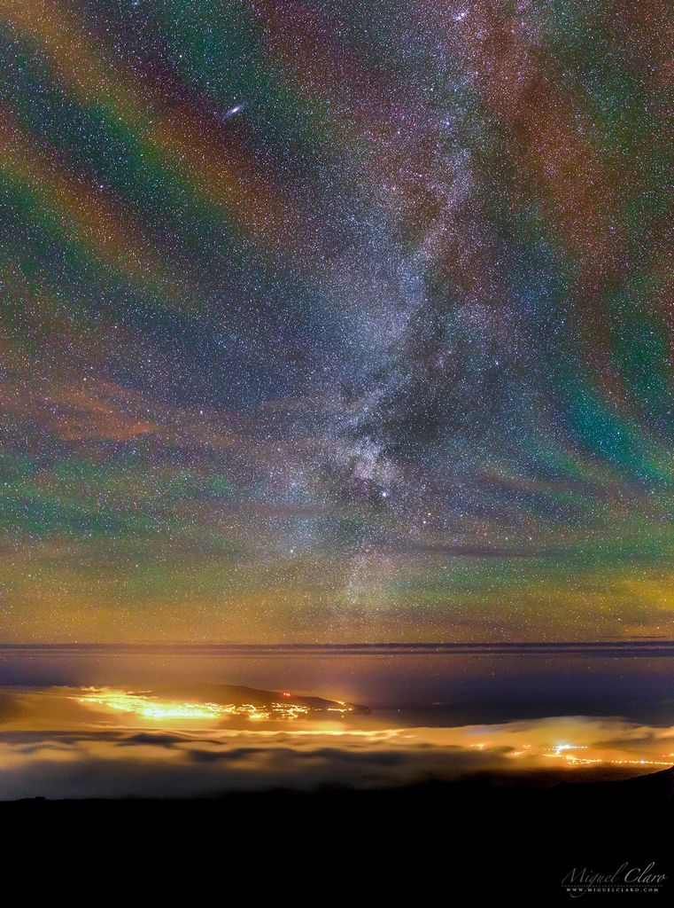 Irisation de l'air au-dessus des Açores